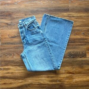 PacSun Light Wash High-Rise Button-Fly Wide Leg Jeans - Size 26